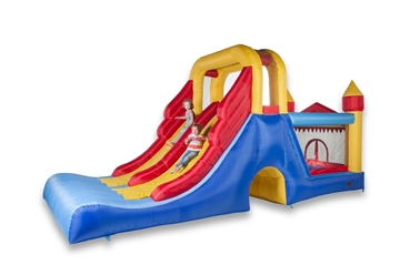 Afbeeldingen van Avyna HappyBounce Double Mega Slide Blauw/Geel
