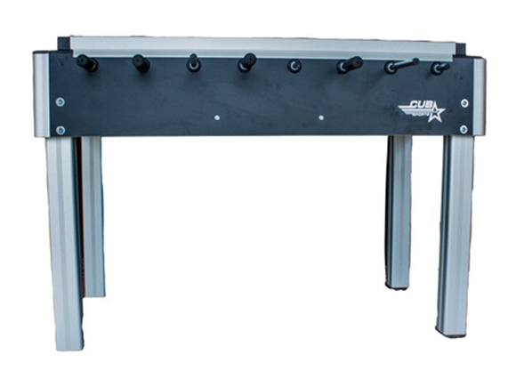 Afbeeldingen van Cub Sports Voetbaltafel StrongPlay met cover en doorlopende stangen en met glasplaat